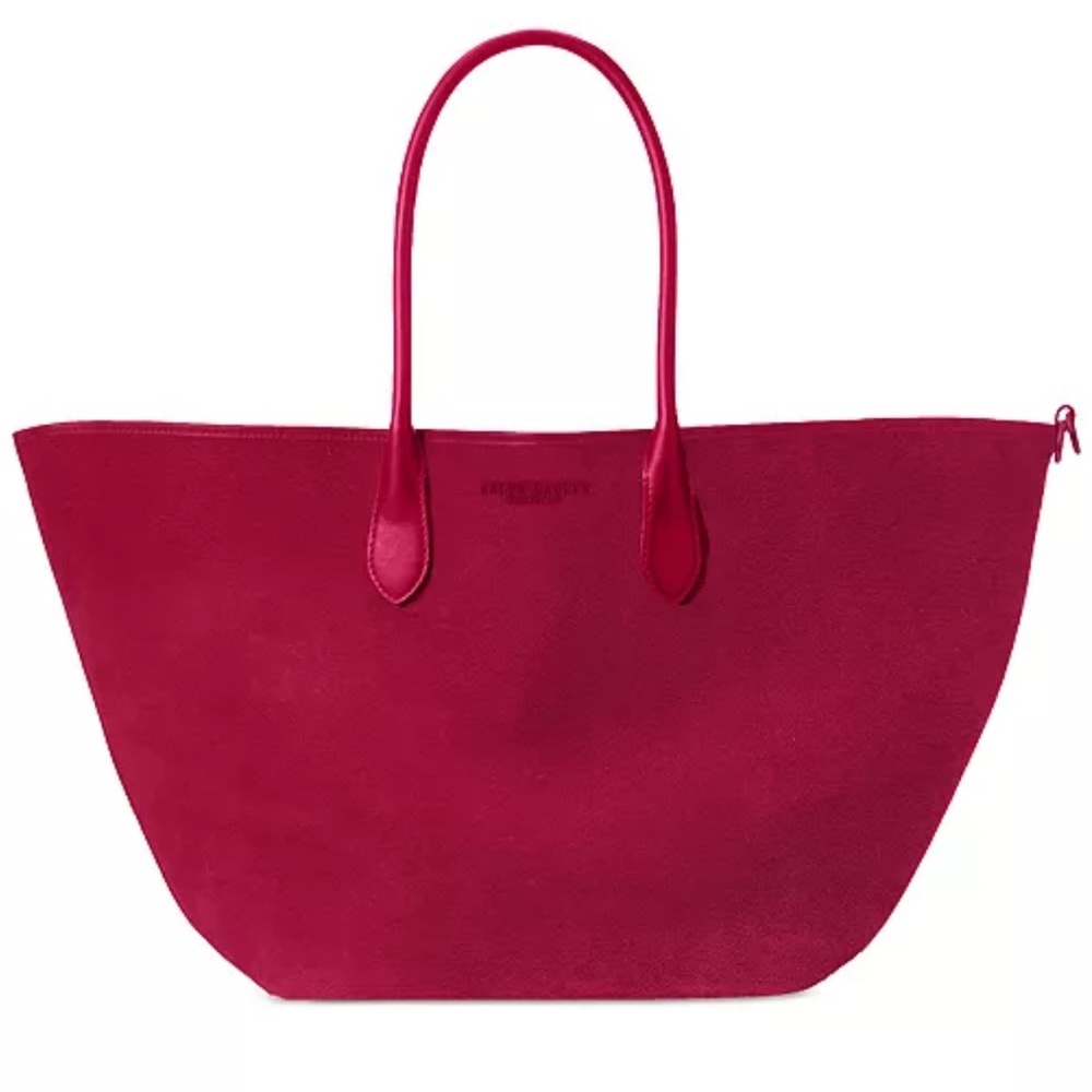 Ralph Lauren Romance Fragrances Large Tote Bag Purse Magenta Faux Suede NWT!